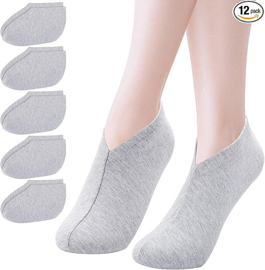 Segbeauty 12 Count Sleep Lotion Cotton Socks for Women, 6 Pairs Moisturizing Socks for Foot Care Cracked Heel Repair, Overnight Spa Dry Feet Care Kit for Women, Moisture Sleeping Sock for Dry Feet