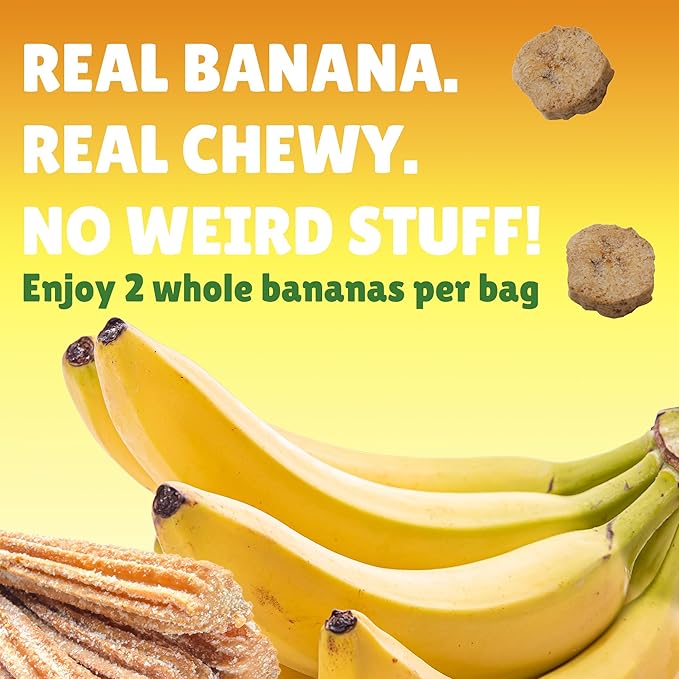 BranchOut Cinnamon Churro Banana Slices, Chewy & Full of Flavor, GentleDry, Better than Freeze Dried Banana Chips, Delicious Vegan Halloween Fruit Snacks for Kids & Adults, 2 oz Snack Size (Pack of 8)