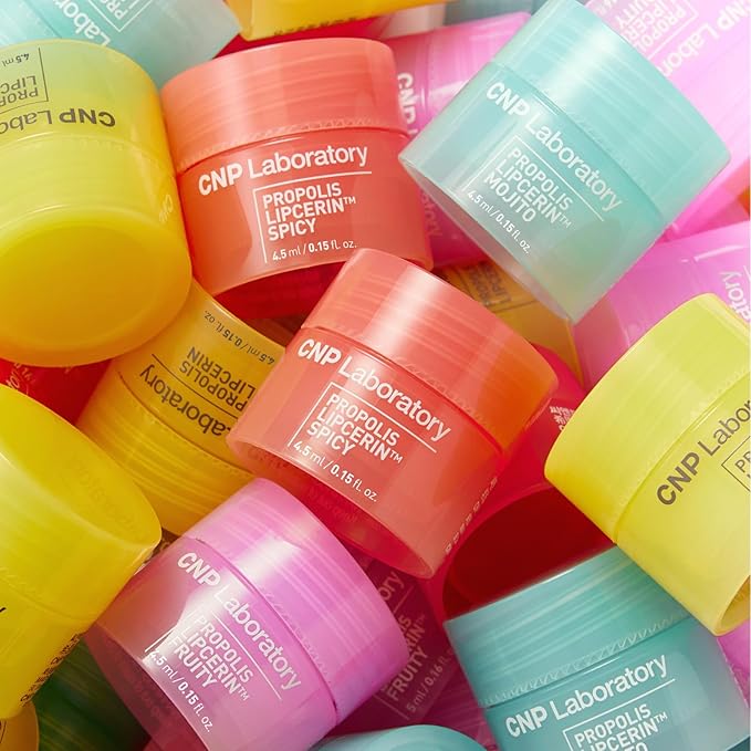 CNP Honey Lip Butter Mini Set – Propolis Lipcerin™ Travel-Size (4 Flavors), Hydrating Overnight Manuka Lip Balm & Mask, 12hrs Long-lasting Moisture, Gifts for Women, Korean Skincare