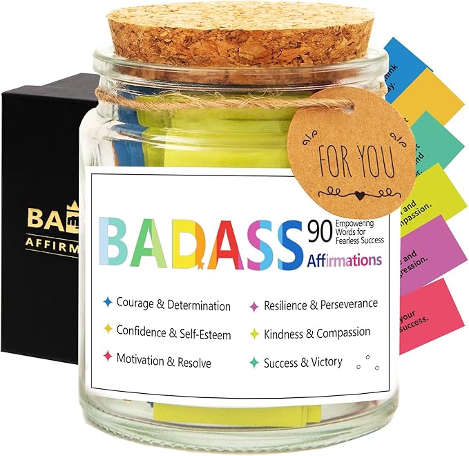 Funny Affirmation Cards for Women,Daily Positive Affirmation Jar,Graduation Birthday Friendship Friend Gifts,Self-Affirmation Inspirational Motivational Gifts for Women Men Teen Coworker Boss