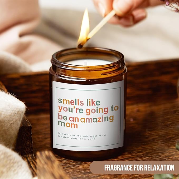 Mothers Day Gifts for Mom,New Mom Gifts,Gift for New Moms,Mothers Gift After Birth-7 OZ Lavender Soy Wax Candle