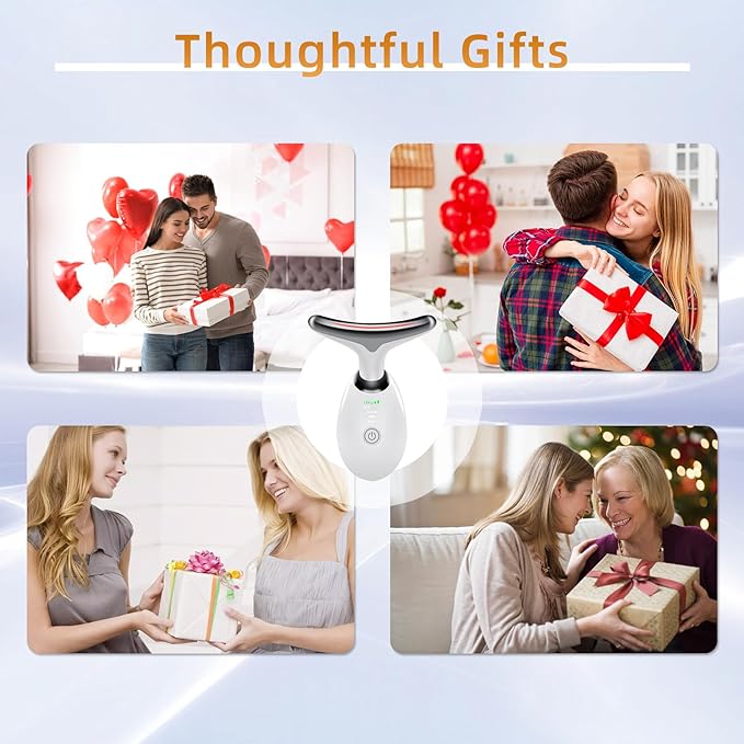 Facial Beauty Device, Based on Triple Action LED, Thermal, and Vibration Technologies for Skin Care, Facial Skin Care Tools, 7 Color Led Face and Neck Beauty Device for Home Use