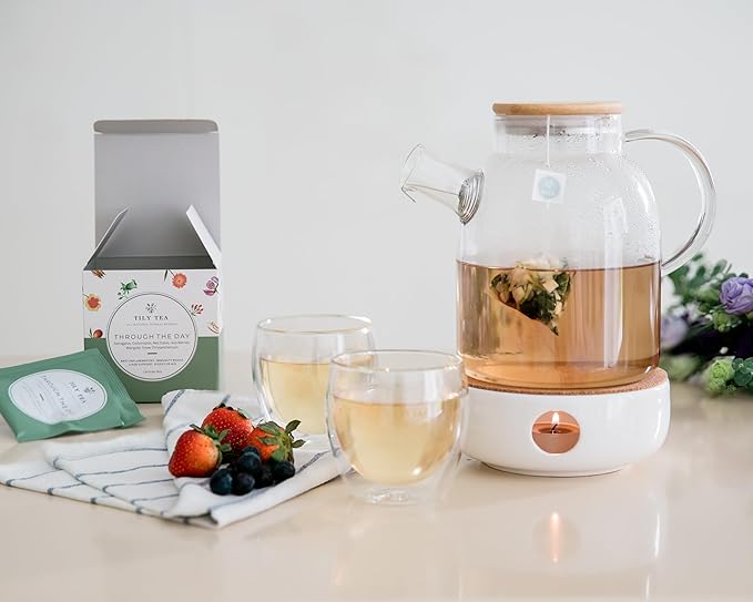 Tily Through The Day Wellness Tea - Antioxidant-Rich Herbal Tea - Caffeine Free - 10 Plastic-Free Teabags