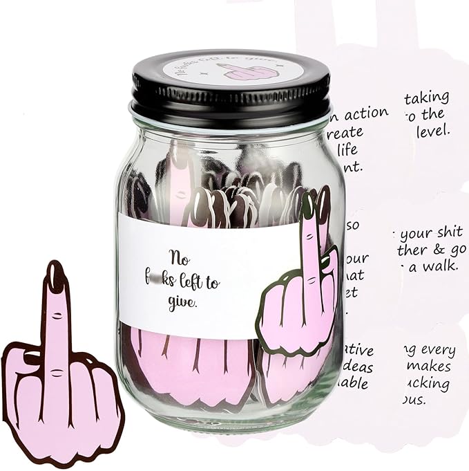 60 PCS Positive Cards Jar, Emotional Support Jar, Funny Affirmation Cards, Inspirational Gifts for Women, Cheer Up Gifts, Funny Positive Gift for Women, Teen Girl