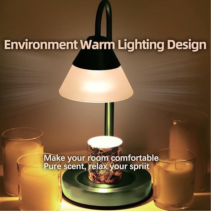 Dimmable Candle Warmer Lamp with Timer Adjustable Height, Mothers Day Birthday Gifts for Mom Women, Candle Lamp Warmer House Warming Gift New Home Decor for Bedroom Living Room Office, Bronze