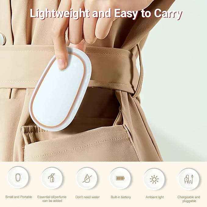 Travel Mini Diffuser for Essential Oils Multifunction Waterless Mini Car Aromatherapy Diffuser for Room Office Bedroom(Black)