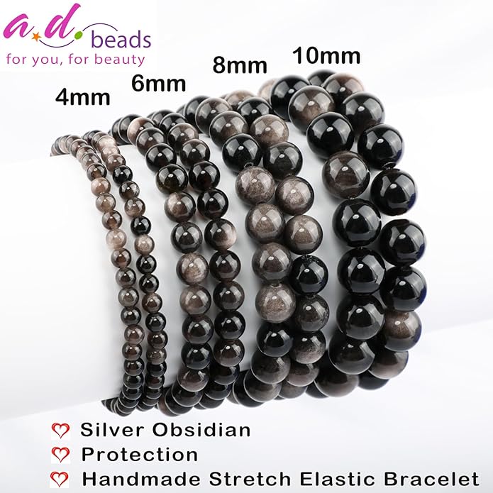 AD Beads 4mm6mm8mm10mm Handmade Bracelet - Natural Gemstone for Peace and Tranquility - Meditation, Yoga, Healing and Energy Gift for Unisex