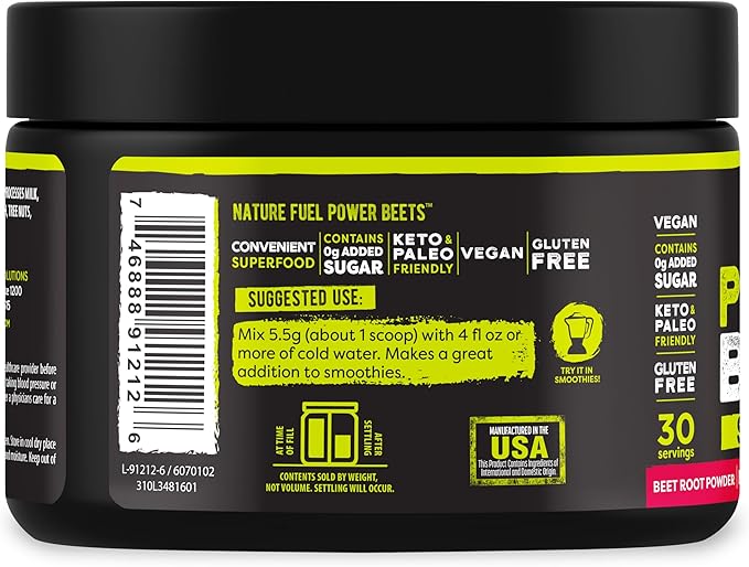Healthy Delights Nature Fuel Power Beets, Vegan Beet Juice Powder, Beet Powder for High Blood Pressure, 0g Added Sugar, Beet Root Supplement, Beetroot, Mixed Berry, 30 Servings (Packaging May Vary)