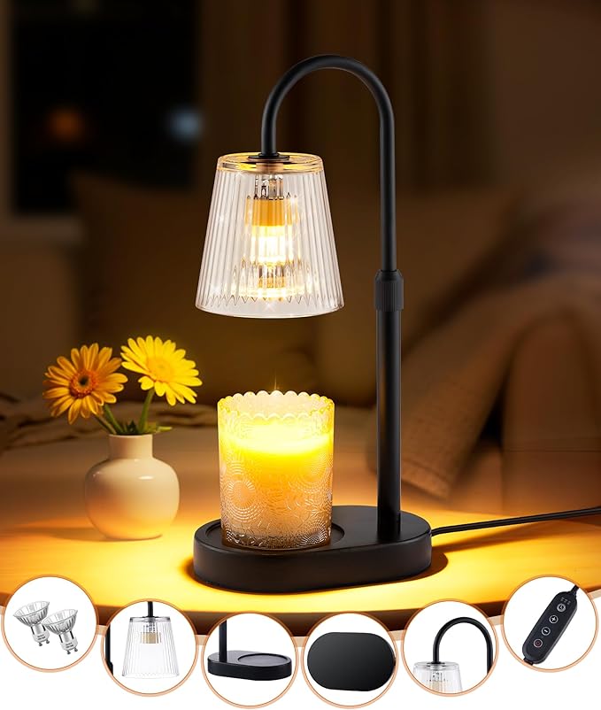 Candle Warmer Lamp with Timer Dimmable - Birthday Gifts for Women Mom House Warming New Home Decor Wax Melt Warmer for Jar Candles