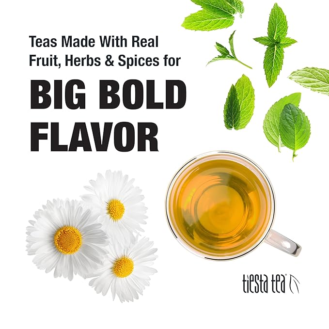 Tiesta Tea - Chamomile Mint, Loose Leaf, Chamomile Mint Herbal Tea, Premium Caffeine-Free Blend, Makes Hot or Iced & Up to 200 Cups, 8oz Resealable Bulk Pouch