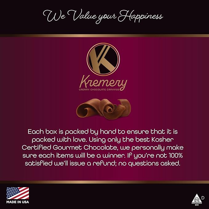 KREMERY Creamy Chocolate Cravings - Diwali Sweets Hamper Chocolate Covered Pretzel Twists Gift Basket, in Sectional Gift Box (12 Pretzels, Assorted Sweet Toppings)