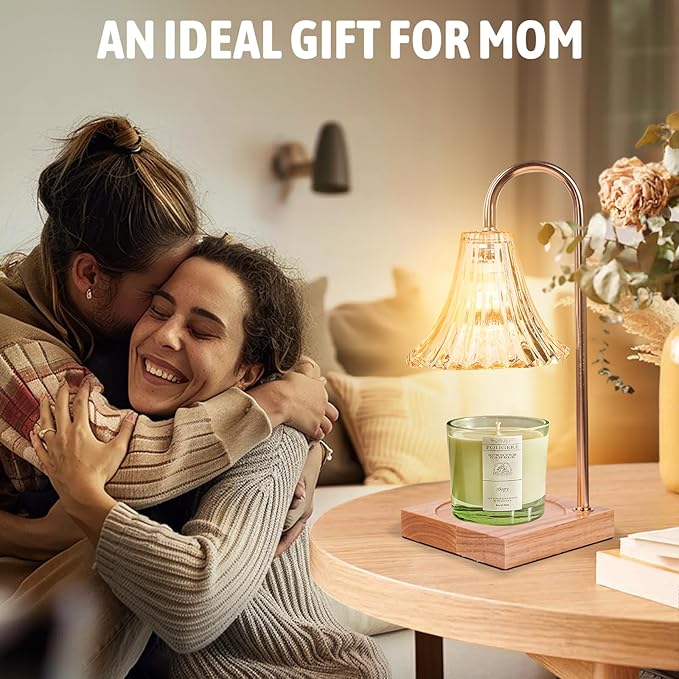 GEEZO Fragrance Candle Warmer Lamp,Electric Candle Warmer with Timer & Dimmer,Mom Christmas Birthday Gifts for Women, House Warming Gifts New Home Bedroom Decor