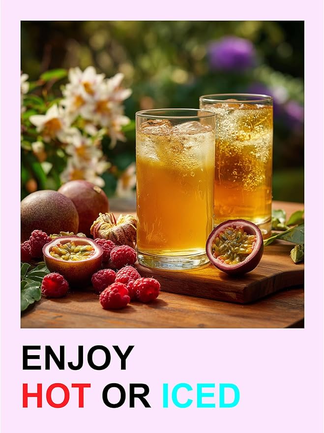 TeeLux Decaf Passionfruit Raspberry Green Tea, Passion Fruit & Raspberry Flavored Decaffeinated Green Tea, Aromatic & Refreshing, 100 Count