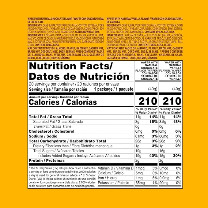 Bauducco Choco Biscuit Cookies, 25.3 oz (Pack of 40) - Crispy & Delicious Chocolate Cookies, Individually Wrapped for Snacks, Dessert & Lunch Boxes - 2 Cookies per Pack