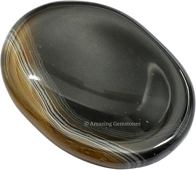 Amazing Gemstone Black Onyx Worry Stone Crystals and Healing Stones - Worry Stones for Stress Relief Gifts - Piedra Crystal Fidget for Meditation - Unique Stocking Stuffers and Birthday Gifts