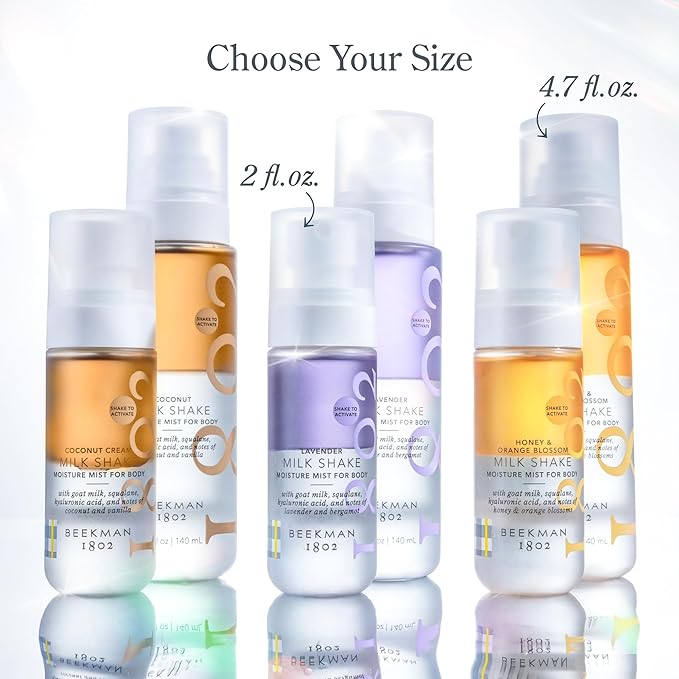 Beekman 1802 Milk Shake Body Mist - Honey & Orange Blossom 4.7 fl oz - Hyaluronic Acid, Jojoba Oil, Instantly Moisturizes, Hydrates & Softens, Good for Sensitive Skin, Cruelty Free