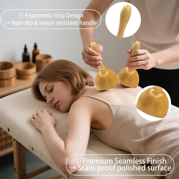 6-in-1 Wood Therapy Massage Tools & Lymphatic Drainage Massager Kit - Maderoterapia Wooden Body Sculpting Set for Anti-Cellulite, Muscle Pain Relief, Body Contouring, Shaping