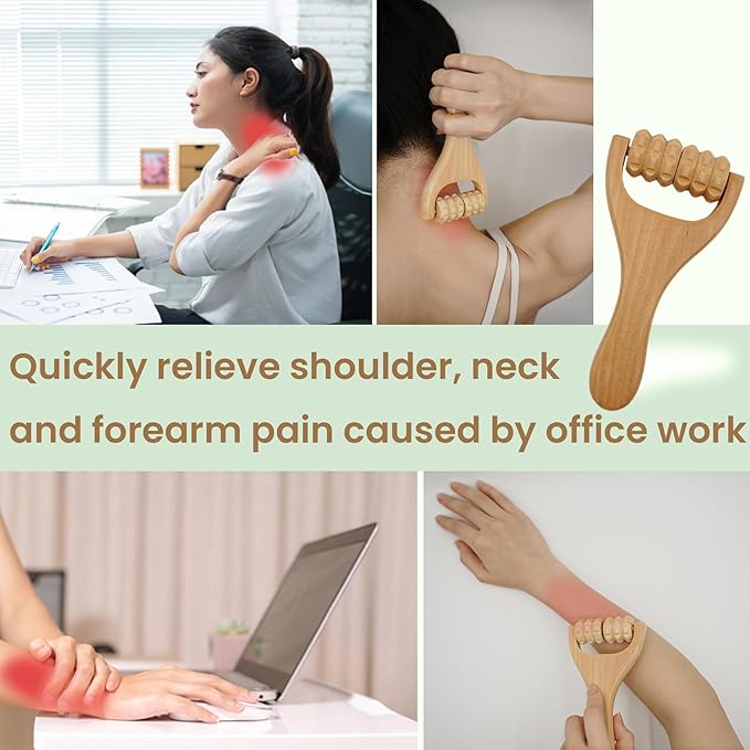 3Pcs Wooden Massage Tools,Lymphatic Drainage Massager ,Maderoterapia Kit for Deep Tissue,Muscle Pain Relief, Anti-Cellulite,Body Sculpting & Shaping,Foot Roller for Plantar Fasciitis