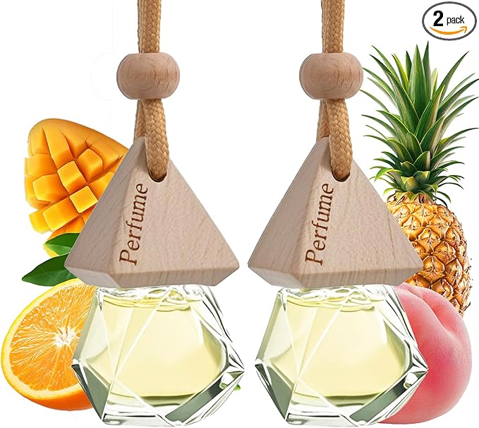 Car Air Freshener Hanging Diffuser – Long-Lasting Essential Oil Scent (Up to 60 Days) – Non-Toxic & Eco-Friendly – 2-Pack Auto Fresheners Made in USA