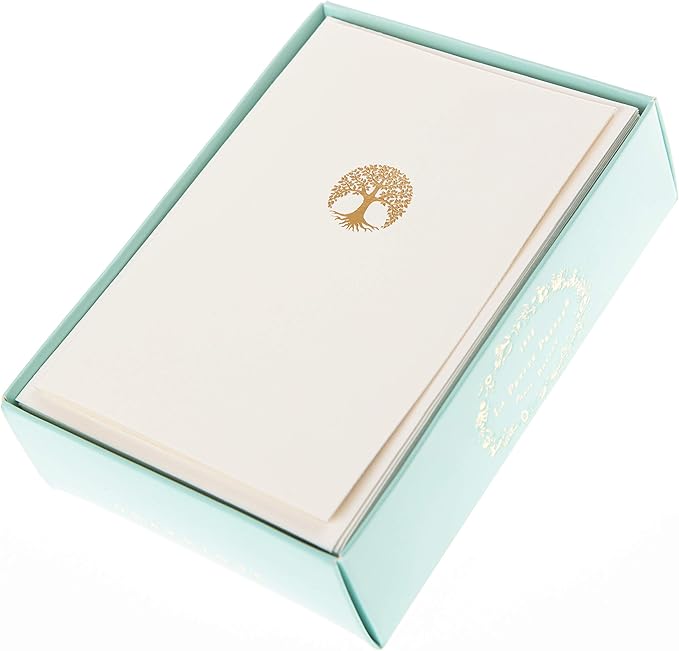 Graphique Box of Cards, Tree - Includes 10 Cards with Matching Envelopes and Storage Box, Cute Stationery Made of Durable Heavy Cardstock, Cards Measure 3.25" x 4.75"