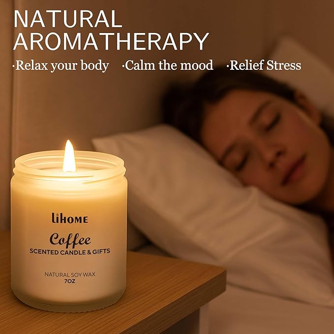 Lihome Candles Gifts for Women - Scented Candles, Natural Soy Wax Candles for Home Scented Perfect for Christmas, Birthday, Mother's Day, Coffee Candle