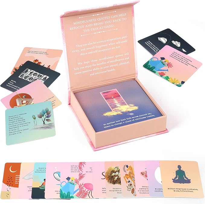 48 Stress Relief and Self Care Cards, Affirmation Cards, Mindfulness and Meditation Exercises, Anxiety Relief and Relaxation