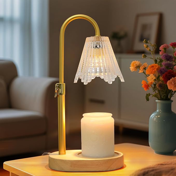 Candle Warmer Lamp with Timer, Dimmable Candle Lamp Adjustable Height, Birthday Gifts for Mom Women, House Warming Gifts New Home Decor