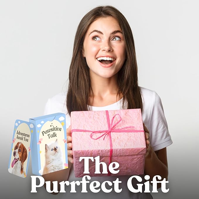 CATCHYOURDREAMS Pawsitive Talk - 50 Mindfulness Converstion Starter Cards for Kids Children and Parents - Meaningful Conversations on Emotions and Wellness Autism Learning