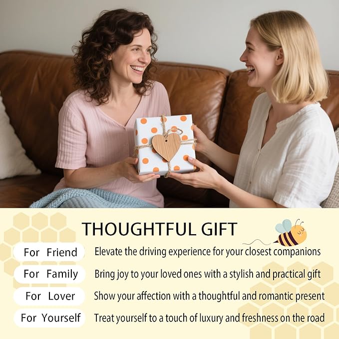 Bee Car Decor,2pcs Cute Bumblebee Car Air Freshener Vent Clip,Bling Yellow Bee Alloy Vent Clips Dashboard Accessories with Rhinestones,Refillable Diffusers