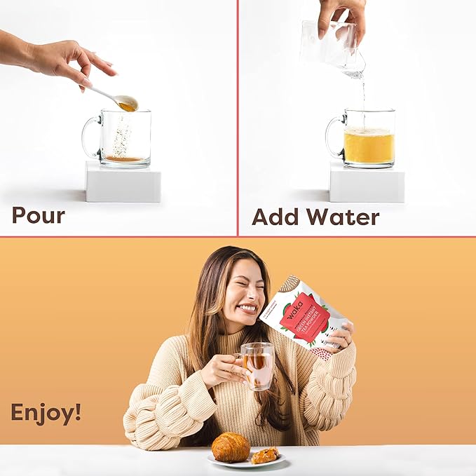 Waka Instant Green Tea Mix, Watermelon Flavored - 100% Tea Leaves, No Additives, Unsweetened Sample/Travel Size Tea Powder - Easy Quick Hot and Iced Teas, Up to 20 Cups or 5 Quarts (.45oz)