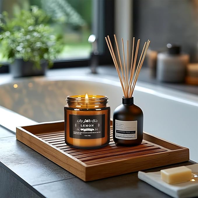 12 Pack Black Apothecary Jar Scented Candles - Natural Soy Wax with Premium Essential Oils, Lavender, Rose, Vanilla & More, 3.5oz/100g Each, Relaxing Aromatherapy Gift Set