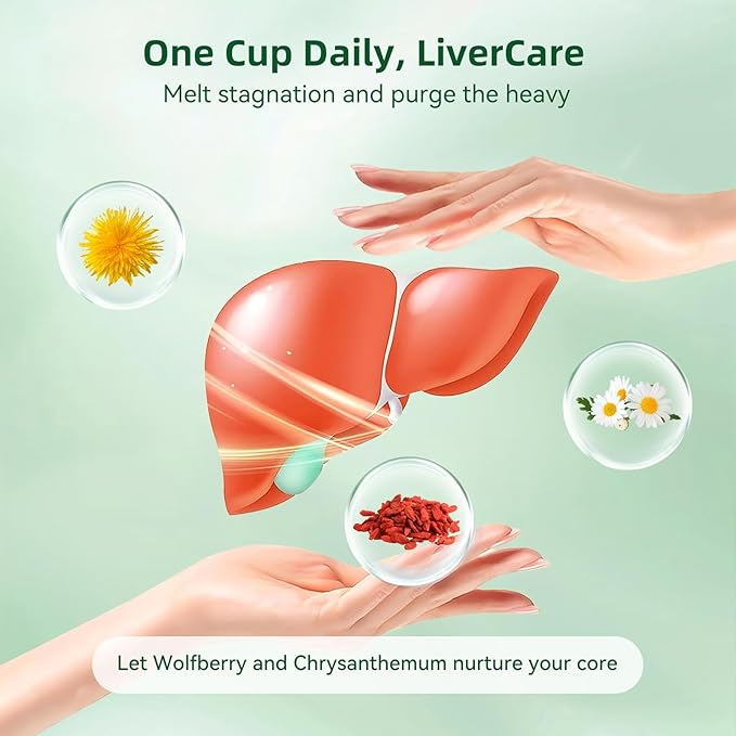 Dandelion Wolfberry Tea - Liver & Kidney Detox Herbal Tea, Summer Cleanse with Chrysanthemum, Wolfberry, Organic Dandelion Root, Cassia Seed, Licorice Chinese Herbal Tea Bag (2 Packs, Dandelion)