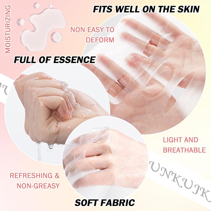 10PCS Hydrating Facial Sheet Mask,Moisturizing Face Masks Skincare Gift Set,Long Lasting Face Mask Skin Care & Facial Mask Kit for All Skin Types 07