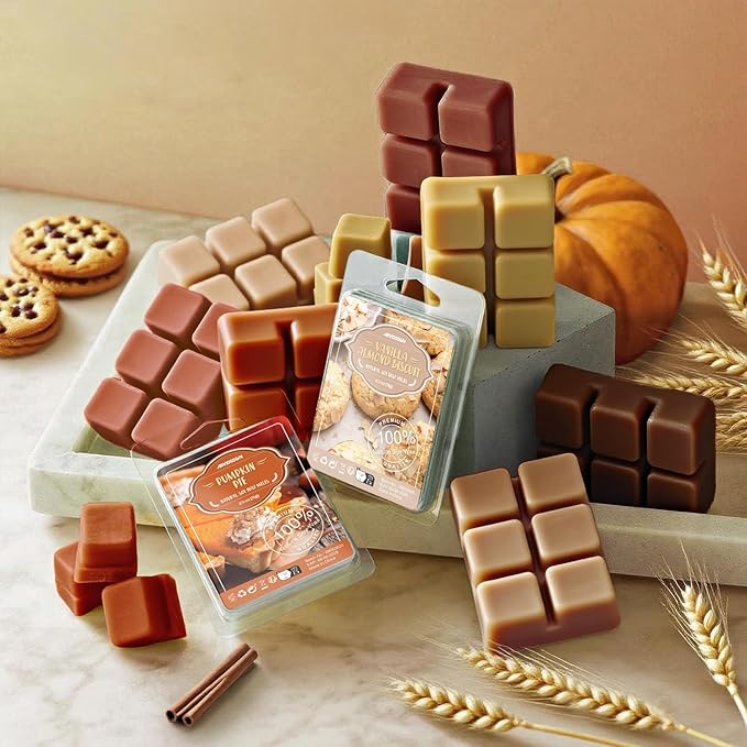 ARVIDSSON Scented Wax Melts, Bakery Soy Wax Melts Cubes for Wax Warmer, Fall Scented Wax Melts, Strong Scent Autumn Fragrance Wax Tarts - Pumpkin Pie, Apple Cinnamon, Vanilla Cupcake and More
