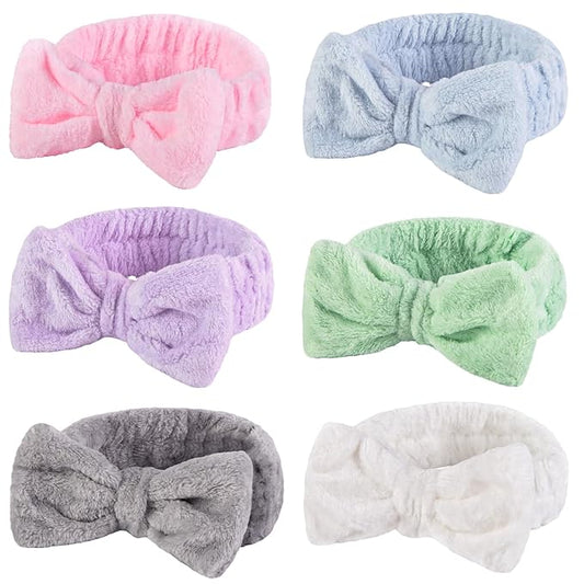 Shindel 6PCS Spa Headbands for Women, Skincare & Makeup Headbands for Face Washing, Gift for Teen Girls (Assorted Colors)