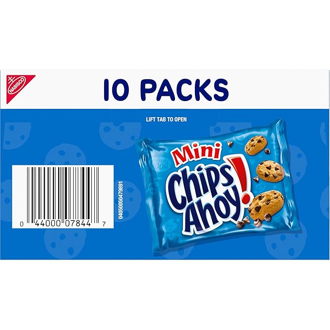 CHIPS AHOY! Mini Original Chocolate Chip Cookies, 10 Snack Packs (Pack of 2)