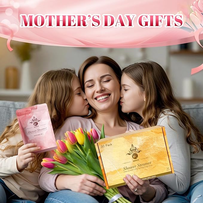 Shower Steamers Aromatherapy, 30-Pack Shower Steamer for Women Men, Shower Bombs with Essential Oils Stress Relief and Self Care, Birthday Gift for Mom, Dad, Wife, Daughter, Son, Friends