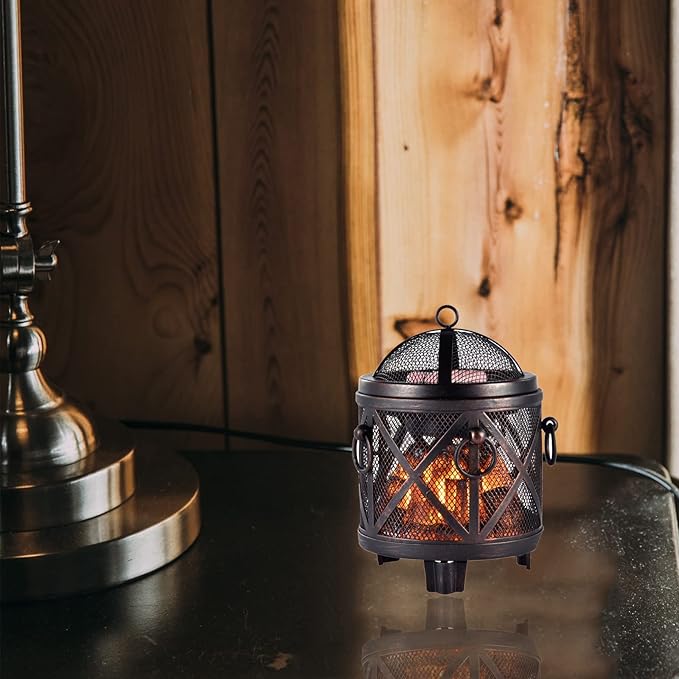 Dicimi Wax Melt Warmer,4-in-1 Electric Wax Melter,Oil Burner,Fireplace Wax Warmers, for Home Office Bedroom Aromatherapy Present and Decorations (Bronze, Fireplace Stove)