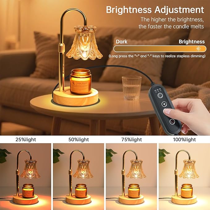 GEEZO Fragrance Candle Warmer Lamp,Electric Candle Warmer with Timer & Dimmer,Mom Christmas Birthday Gifts for Women, House Warming Gifts New Home Bedroom Decor