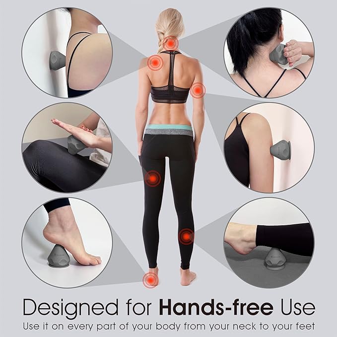 Solacium Mountable Massage Therapy Tool - Multi-Surface Suction Cup Wall Massage Tool for Sore Muscles, Myofascial Release, Stress Relief, Trigger Point and Deep Tissue Massage (Gray)