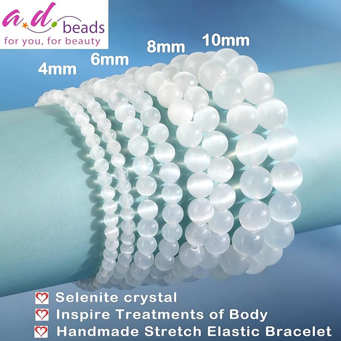 AD Beads 4mm6mm8mm10mm Handmade Bracelet - Natural Gemstone for Peace and Tranquility - Meditation, Yoga, Healing and Energy Gift for Unisex