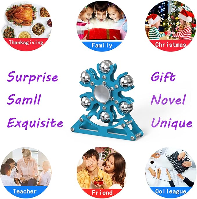 Desk-Fidget-Toys for Ferris-Wheels-Spinner: 4mins Kinetic-Metal-Spinner, Cool-Gadgets-Stuff for Kid Children Teen Adult EDC-Toy, ADHD Tools Stress Relief for Office Home School Men Woman Christmas