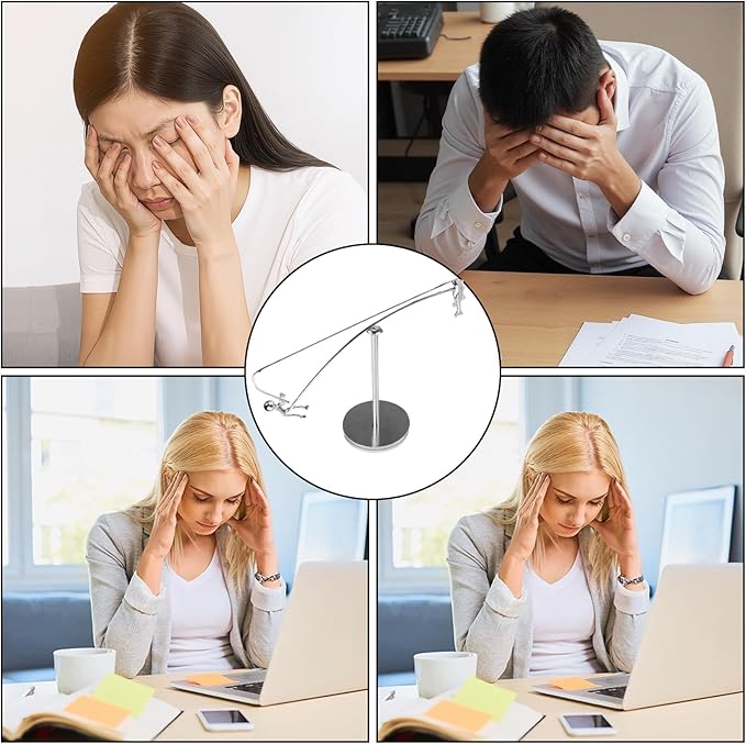 Kinetic Fishing Sculpture - Fisherman Balancing Kinetics Sculpture, Balance Art for Your Space, Stainless Steel Kinetic Balancing Desk Toy for Home Office Art Deco (1PCS)