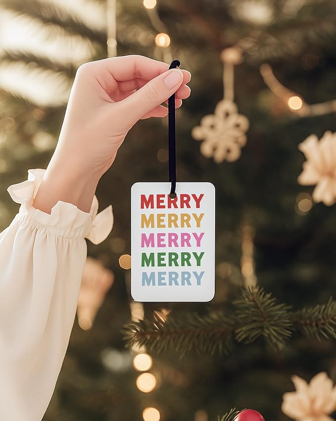 Pink and Green Christmas Berry Car Air Freshener 4 Pcs, Christmas Snowflake Mistletoe Tree Hanging Air Freshener for Cars Closet Drawer Books, Xmas Car Accessories Mirror Decor for Women Girls