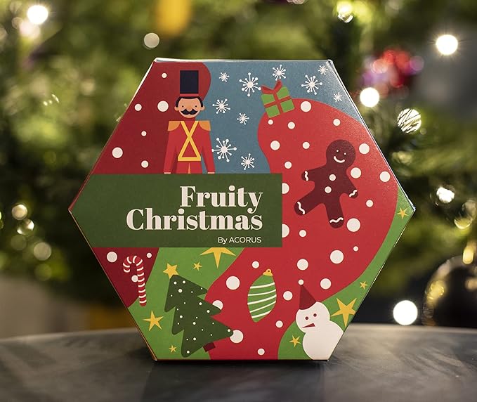 ACORUS Fruity Christmas Tea Set, Fruit Tea Gift Set, 60 Assorted Tea Bags Variety Pack, Fruit Tea Sampler, Specialty Tea Bags Individually Wrapped, Tea Gifts for Women, Men, Tea Lovers