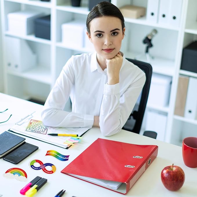 Libima 72 Pieces Anxiety Sensory Stickers Textured Stickers Fidget Mindfulness Sticker School Counselor Supplies Adult Sensory Items Anxiety Relief, 9 Styles(Bright Color)