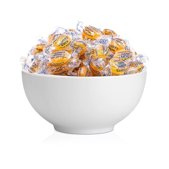Halloween Sugar Free Butterscotch Hard Candy 1 lb Bag Individually Wrapped Gluten Free, Keto And Diabetic Friendly Gourmet Butterscotch Flavored Candies (16oz)