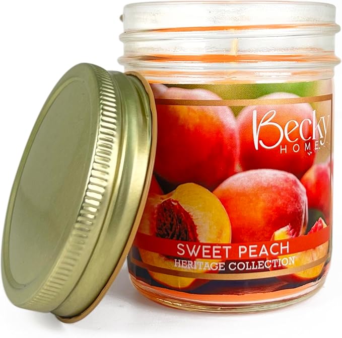 8oz Peach Scented Candles for Home, 45 Hrs Soy Wax Candle, Peach Candle for Stress Relief, Fall Candles, Candle Gifts for Men and Women