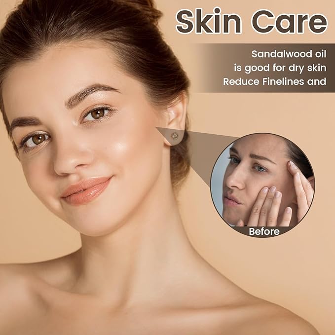 yethious Rose Sandalwood Essential Oil Set 100% Pure Aromatherapy Oils Kit Organic 2 Pack Perfume Oil Set