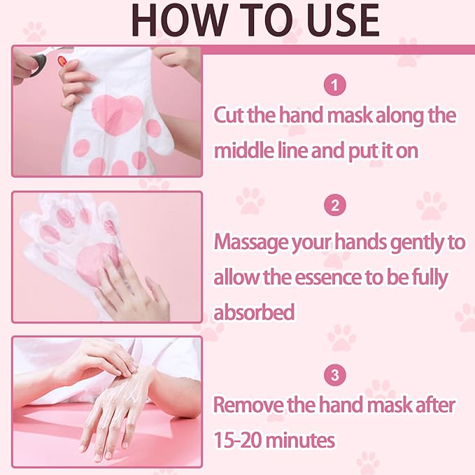 6PCS Hand Masks,Hydrating Hand Masks Moisturizing Gloves Overnight for Dry Cracked Hands,Daily Hand Care Hand Masks Gift Set for Women and Men A